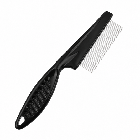 Black flea comb with stainless steel teeth - PurePath