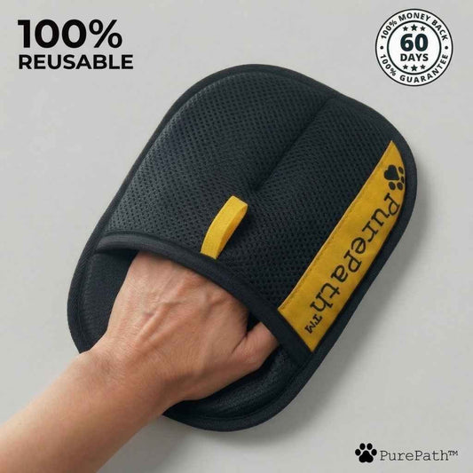 Reusable pet hair remover glove